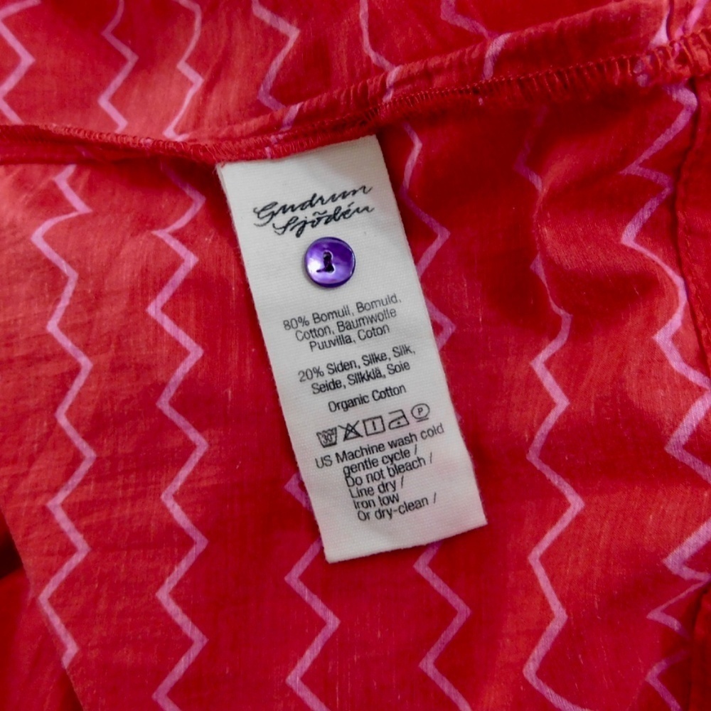 GUDRUN SJODEN Colorful Cotton Silk Dropwaist Dress Coffee Bean Print Floral‎ XS - Picture 10 of 11